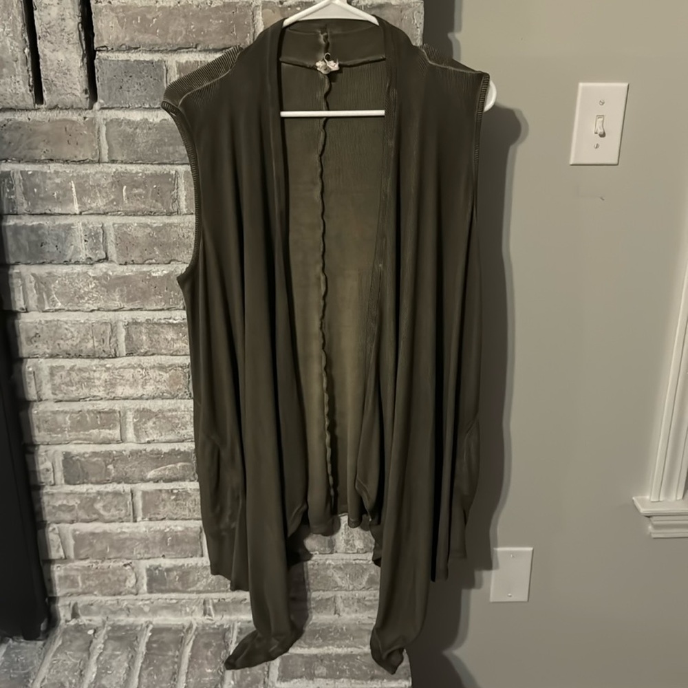 Super cute olive green duster vest